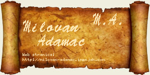 Milovan Adamac vizit kartica